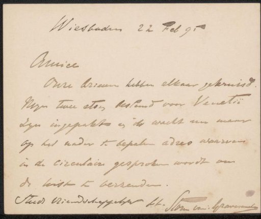 Letter to Philip Zilcken