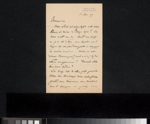 Letter to Philip Zilcken