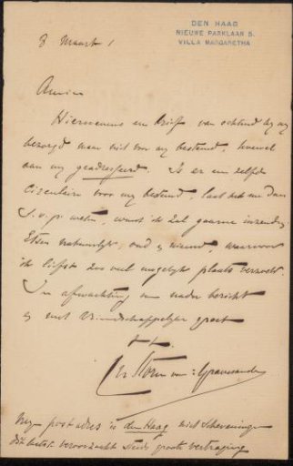 Letter to Philip Zilcken