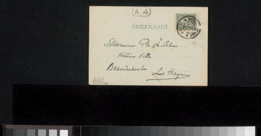 Postcard to Philip Zilcken