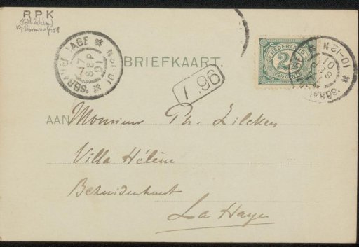 Postcard to Philip Zilcken