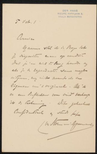 Letter to Philip Zilcken