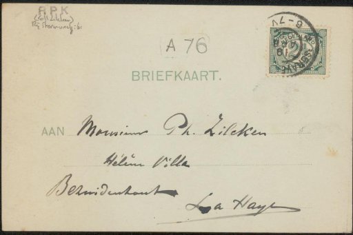 Postcard to Philip Zilcken