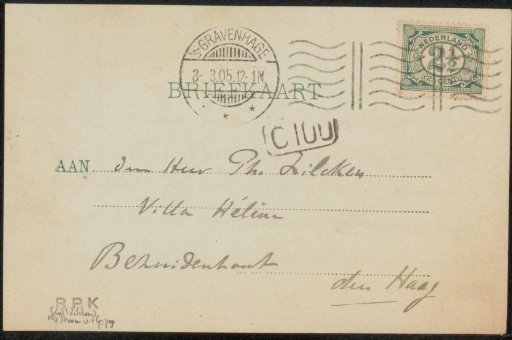 Postcard to Philip Zilcken