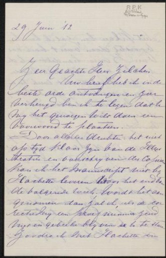 Letter to Philip Zilcken