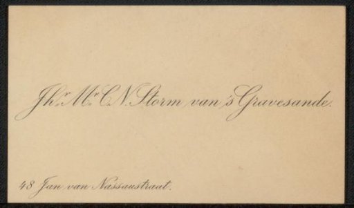 Calling card to Philip Zilcken