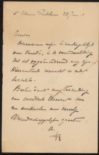 Letter to Philip Zilcken