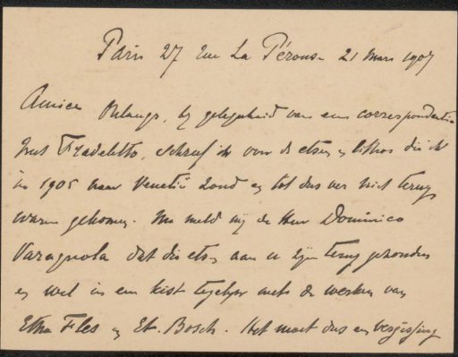 Letter to Philip Zilcken