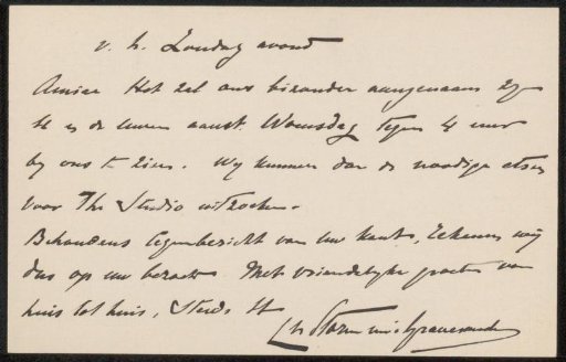 Letter to Philip Zilcken