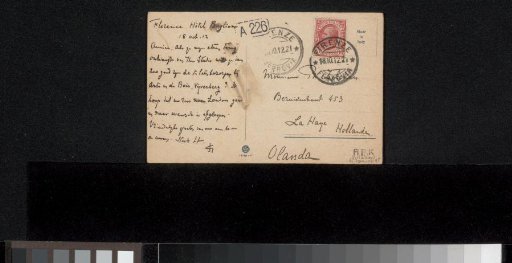 Postcard to Philip Zilcken