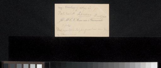 Visiting card to Philip Zilcken