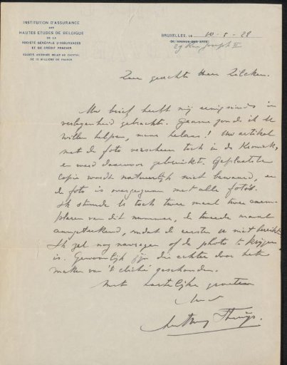 Letter to Philip Zilcken