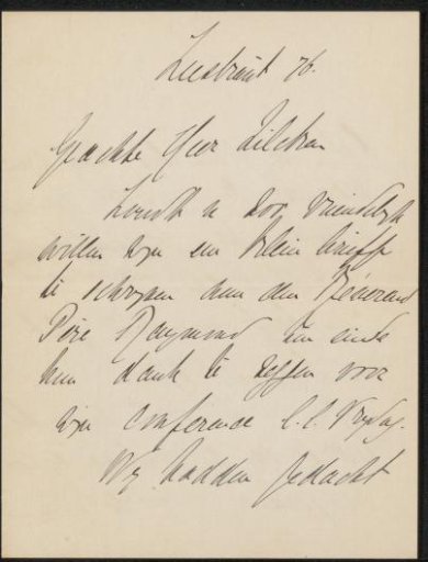 Letter to Philip Zilcken