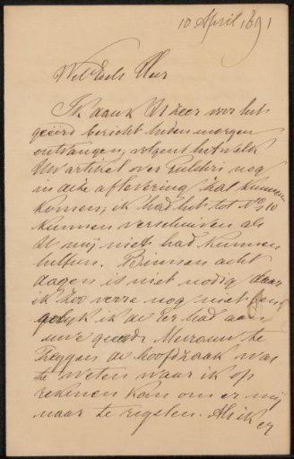 Letter to Philip Zilcken