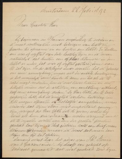 Letter to Philip Zilcken