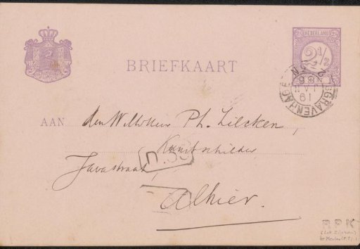 Postcard to Philip Zilcken