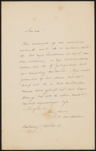 Letter to Philip Zilcken