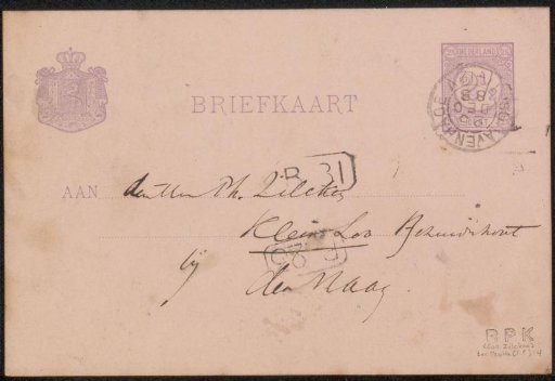 Postcard to Philip Zilcken