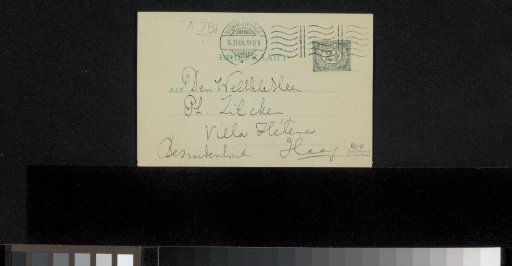 Postcard to Philip Zilcken