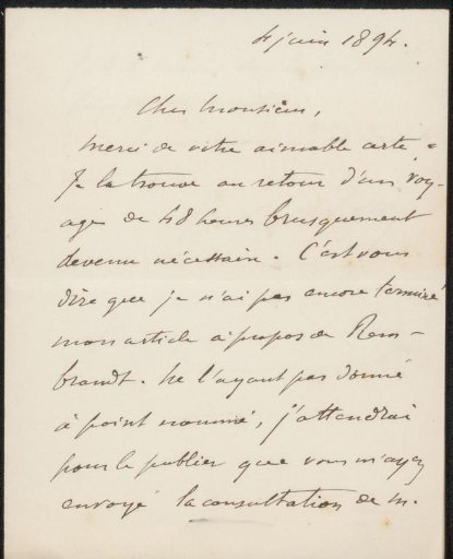 Letter to Philip Zilcken