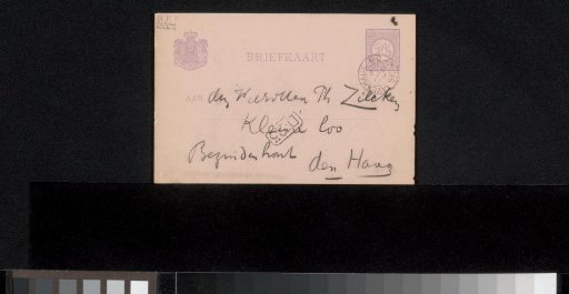 Postcard to Philip Zilcken