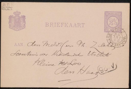 Postcard to Philip Zilcken