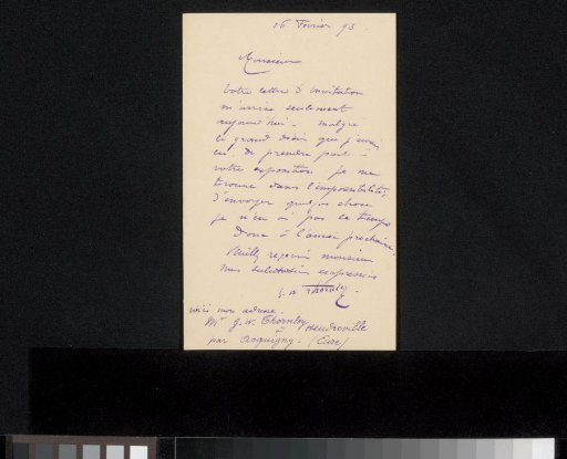 Letter to Philip Zilcken