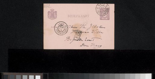 Postcard to Philip Zilcken