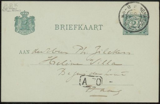 Postcard to Philip Zilcken