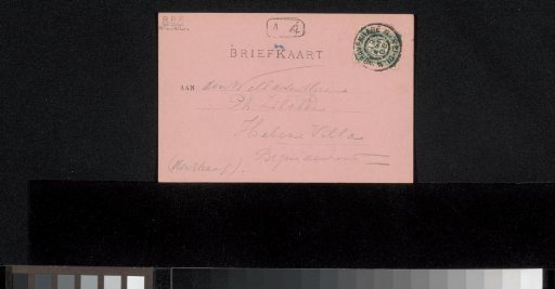 Postcard to Philip Zilcken