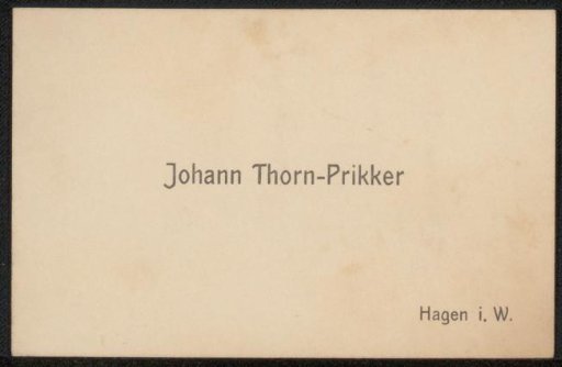 Visiting card to Philip Zilcken