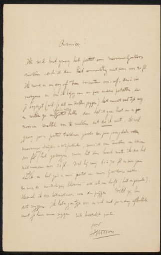 Letter to Philip Zilcken
