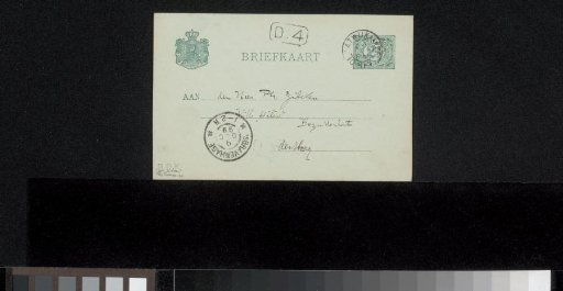 Postcard to Philip Zilcken