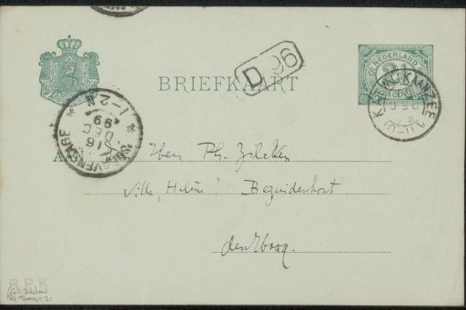 Postcard to Philip Zilcken