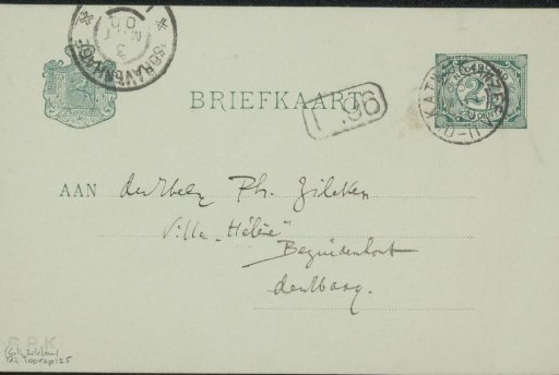 Postcard to Philip Zilcken