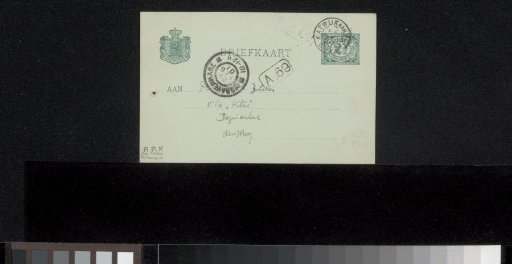 Postcard to Philip Zilcken