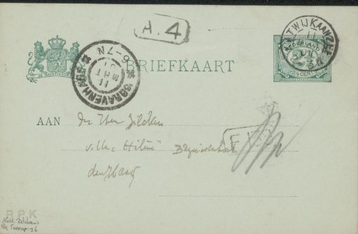 Postcard to Philip Zilcken