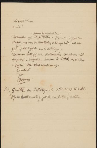 Letter to Philip Zilcken