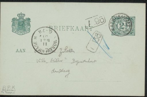 Postcard to Philip Zilcken