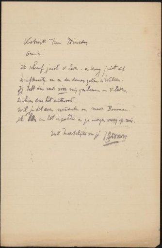 Letter to Philip Zilcken