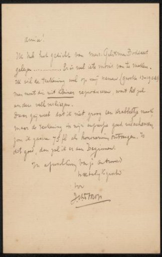 Letter to Philip Zilcken