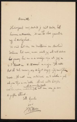 Letter to Philip Zilcken