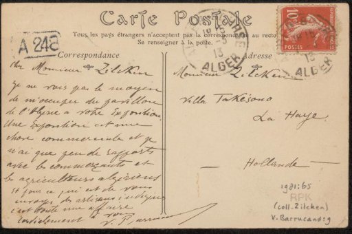 Picture Postcard to Philip Zilcken