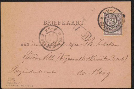 Postcard to Philip Zilcken