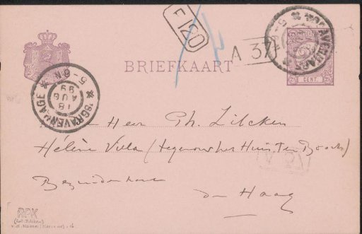 Postcard to Philip Zilcken