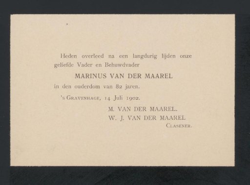 Death notice to Philip Zilcken