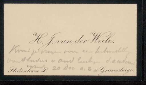 Calling Card to Philip Zilcken