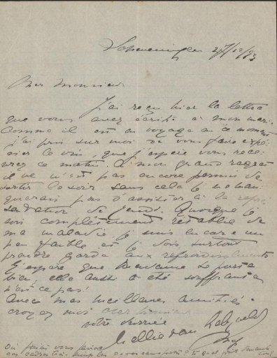 Letter to Philip Zilcken