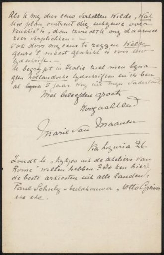 Letter to Philip Zilcken