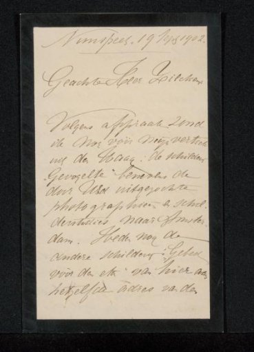 Letter to Philip Zilcken